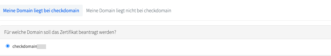 Domain für SSL-Zertifikat festlegen